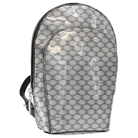 Céline CELINE Macadam Canvas Backpack Silver Auth 146658 Silvery