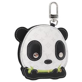 LOUIS VUITTON Monogram Bag Charm L Panda Charm White Black M03397 Auth 155958SM Black White Monogram