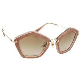 Miu Miu Sunglasses metal Beige Auth 143021M Beige