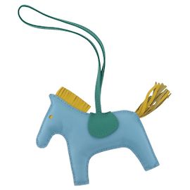 Hermès HERMES Rodeo Charm MM Charm Leather Light Blue Auth 157414SAM Light blue