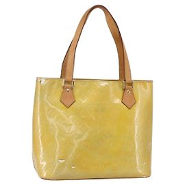 LOUIS VUITTON Sac à main Monogram Vernis Houston Gris M91053 LV Auth th6530 Gris