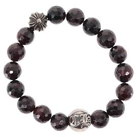Pulsera de cuentas Chrome Hearts CH Plus Cross Ball Granate 0,4"" Ag925 Auth 143052M Roja