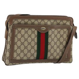 Borsa Sherry Line GG Supreme Web di GUCCI in PVC beige e oro 904 02 013 Auth ep12043 Beige D'oro