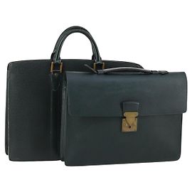 LOUIS VUITTON Bolsa de Mão Monogram Taiga 2Set Verde LV Auth bs29562 Verde Monograma