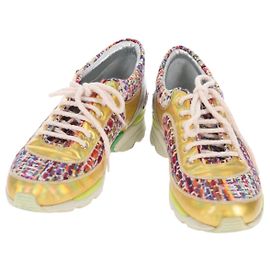 Baskets CHANEL Tweed Multicolore CC Auth 138473M Multicolore