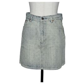 FALDA de Denim GG Jacquard GUCCI Azul Claro 678789 Auth 144315 Azul claro
