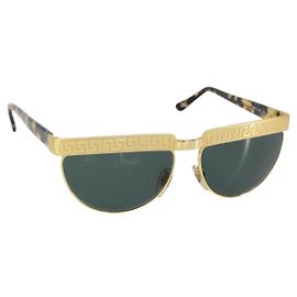 Gafas de sol Gianni Versace de plástico dorado Auth BA7566 Dorado