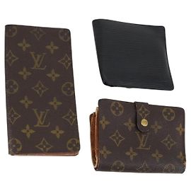 LOUIS VUITTON Cartera Monogram Epi 3 Set Negro LV Auth 150323 Negro Monograma