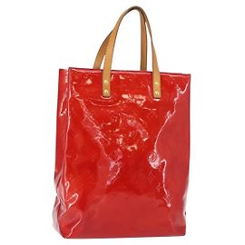 LOUIS VUITTON Monogram Vernis Reade MM Handtasche Rot M91086 LV Auth 152096 Rot