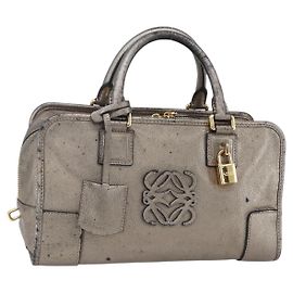 LOEWE Anagram Americana 28 Borsa a Mano Pelle Oro Auth 152592 D'oro
