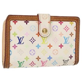 LOUIS VUITTON Multicolor Portefeuille Viennois Wallet White M92987 Auth bs31081 White