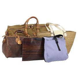Ensemble de 5 sacs Jimmy Choo Miu Miu Etro Givenchy Nylon PVC Paille Beige Auth bs29558 Noir Beige
