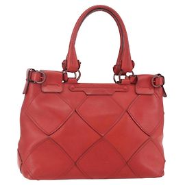 Sac à main Gancini en cuir rouge Salvatore Ferragamo Auth BA8426 Rouge