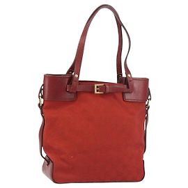 Borsa Tote GG Canvas Gucci Rossa Oro 107757 Auth 151652 Rosso D'oro