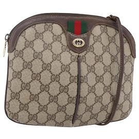 Bolsa Sherry Line GG Supreme Web da GUCCI em PVC bege e dourado 904 02 047 Auth BA7792 Bege Dourado