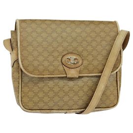 Céline Bolsa de Ombro em Lona Macadam CELINE Bege Dourado Auth 150067 Bege Dourado