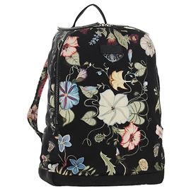 GUCCI flora Backpack Canvas Black Silver 353476 Auth bs29799 Black Silvery