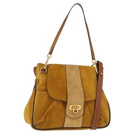 Chloé Sac à main Chloe Lexa en cuir suédé 2 en 1 or jaune Auth BA6831 Doré Jaune