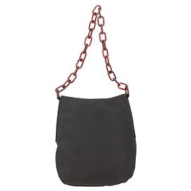 Bolsa de ombro com corrente Prada em nylon marrom Auth bs29917 Marrom
