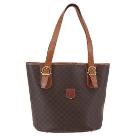 Céline CELINE Macadam Canvas Tote Bag PVC Leather Brown Auth BA6719 Brown