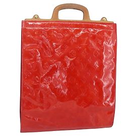 LOUIS VUITTON Bolsa Tote Stanton Monogram Vernis Roja M91078 LV Auth 153523 Roja