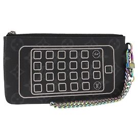 CAPA DE IPHONE LOUIS VUITTON Monogram Eclipse Fragment M64433 LV Auth 156665SAM Monograma