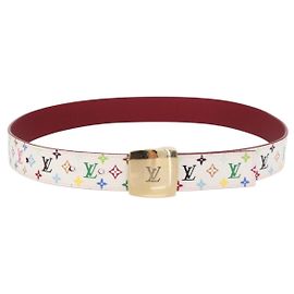 LOUIS VUITTON Multicolor LV Cut Gürtel Weiß M9682W Authentisch LV 156683V Weiß