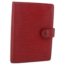 LOUIS VUITTON Epi Agenda PM Day Planner Cover Red R20057 LV Auth bs31335 Red