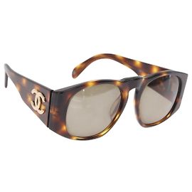 CHANEL Sunglasses plastic Brown CC Auth BA8098 Brown