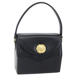 Sac à main GIVENCHY en cuir noir et or Auth 151079 Noir Doré