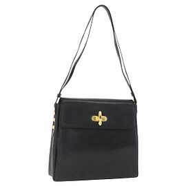 Borsa a Spalla Salvatore Ferragamo in Pelle Nera Oro Auth 157262 Nero D'oro