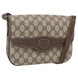 Gucci Borsa a spalla GG Supreme in PVC beige oro Auth BA8447 Beige D'oro
