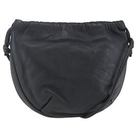 LOEWE Sac à épaule Anagram Cuir Noir Argent Auth 152861 Noir Argenté