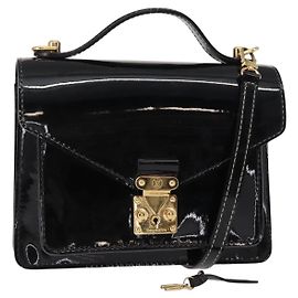 LOUIS VUITTON Vernis Monceau BB Handtasche 2way Schwarz Magnetisch LV Auth 153517 Andere