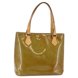 LOUIS VUITTON Sac à main Monogram Vernis Houston Bleu Bébé M91005 LV Auth 144586 Bleu clair