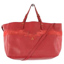 Jerome Dreyfuss Cabas en cuir rouge Rouge