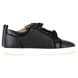 Christian Louboutin Louis Junior Sneakers in Black Leather  Black