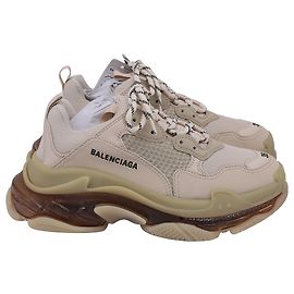 Baskets Triple S à Semelle Transparente Balenciaga en Polyester Beige Beige