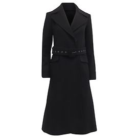 Theory Bria Gürtelmantel mit Taschen aus schwarzer Wolle Schwarz