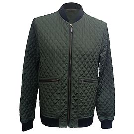 Dolce & Gabbana Quilted Bomber Jacket in Olive Polyamide Green Olive green