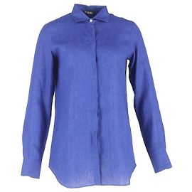 Camicia Loro Piana in lino blu Blu