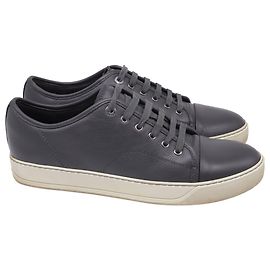 Tênis DBB1 Baixos Lanvin em Couro de Bezerro Cinza Cinza