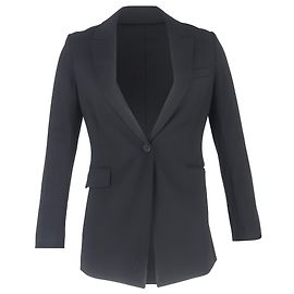 Blazer monopetto Theory Etiennette con tasche in lana nera Nero