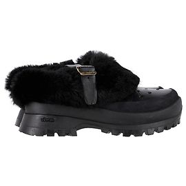 Autre Marque Trace Clogs von Stella McCartney aus schwarzem Kunstfell Schwarz
