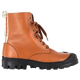 Botas Loewe com logo em couro marrom Marrom Vermelho