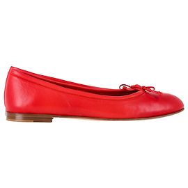 Sapatilhas de balé em couro vermelho com detalhe de laço Veralli da Manolo Blahnik Vermelho