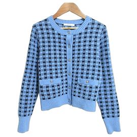 Autre Marque ANAYI Check Strickjacke Blau