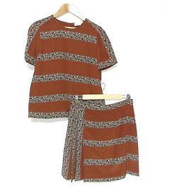 Conjunto de seda Tory Burch Marrom