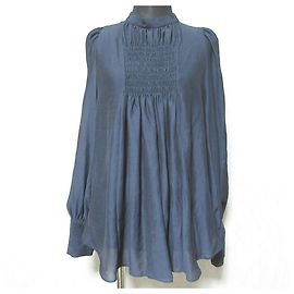 Autre Marque Blouse à fronces Tiara Frontal Bleu Bleu Marine
