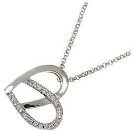 Céline Celine Heart Diamond Necklace in 18K White Gold Other